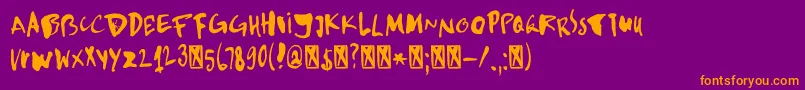 DkKempoka Font – Orange Fonts on Purple Background