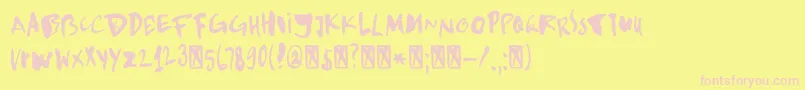 DkKempoka Font – Pink Fonts on Yellow Background