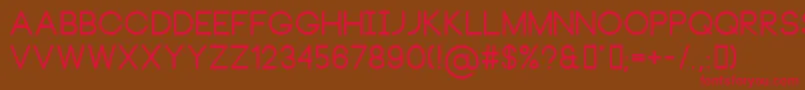 フォントNeouBold – 赤い文字が茶色の背景にあります。