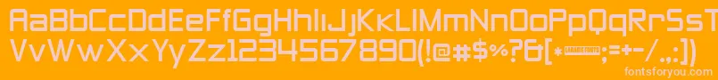 Zeroesthree-fontti – vaaleanpunaiset fontit oranssilla taustalla