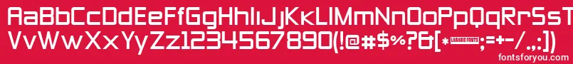 フォントZeroesthree – 赤い背景に白い文字