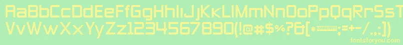 Zeroesthree-fontti – keltaiset fontit vihreällä taustalla