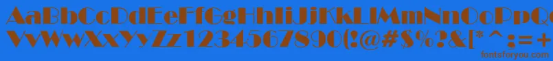 NewYorkDeco-Schriftart – Braune Schriften auf blauem Hintergrund