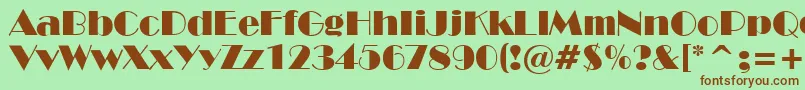 NewYorkDeco Font – Brown Fonts on Green Background