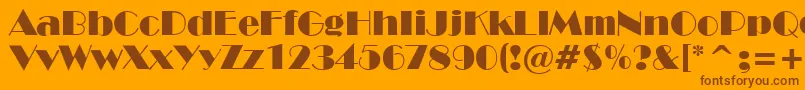 NewYorkDeco Font – Brown Fonts on Orange Background