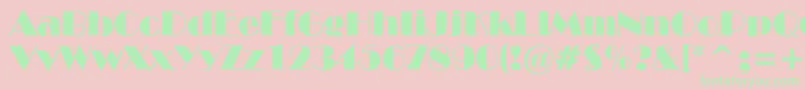 NewYorkDeco Font – Green Fonts on Pink Background