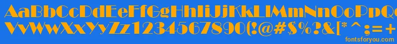 NewYorkDeco Font – Orange Fonts on Blue Background
