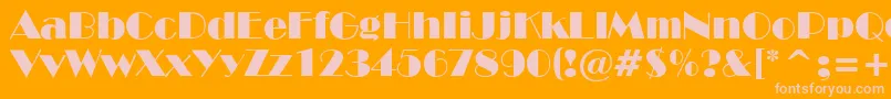 NewYorkDeco Font – Pink Fonts on Orange Background