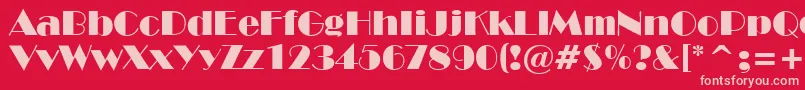 NewYorkDeco Font – Pink Fonts on Red Background