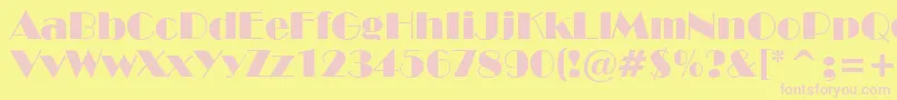 NewYorkDeco Font – Pink Fonts on Yellow Background