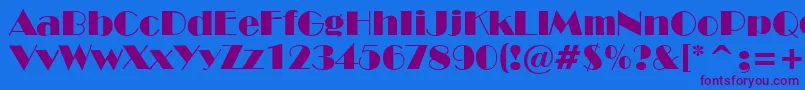 NewYorkDeco Font – Purple Fonts on Blue Background