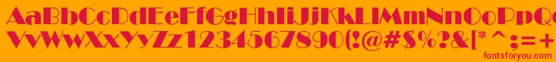 NewYorkDeco Font – Red Fonts on Orange Background