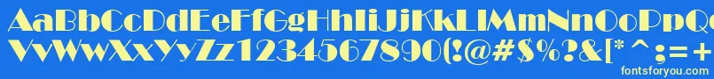 NewYorkDeco Font – Yellow Fonts on Blue Background
