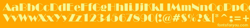 NewYorkDeco Font – Yellow Fonts on Orange Background