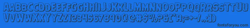 Terrorbabble3D Font – Black Fonts on Blue Background