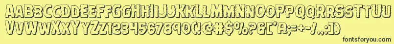 Terrorbabble3D Font – Black Fonts on Yellow Background