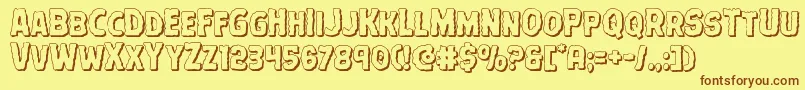 Terrorbabble3D Font – Brown Fonts on Yellow Background