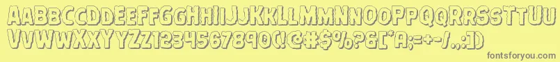 Terrorbabble3D Font – Gray Fonts on Yellow Background