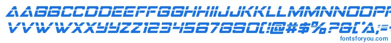 フォントStrikefighterlaserital – 青いフォント