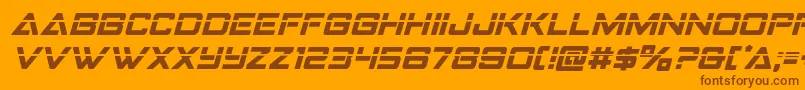 Strikefighterlaserital-Schriftart – Braune Schriften auf orangefarbenem Hintergrund