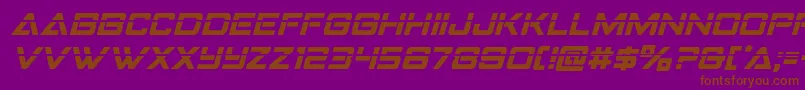 Strikefighterlaserital Font – Brown Fonts on Purple Background