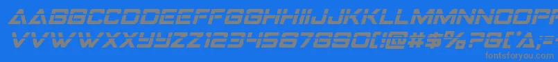 Strikefighterlaserital-Schriftart – Graue Schriften auf blauem Hintergrund