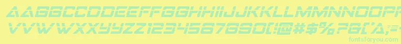 Strikefighterlaserital Font – Green Fonts on Yellow Background