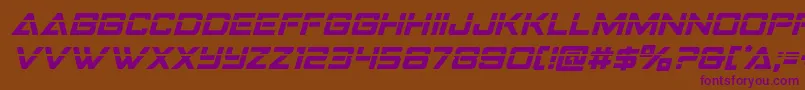 Strikefighterlaserital-Schriftart – Violette Schriften auf braunem Hintergrund