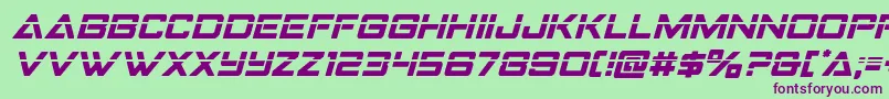 Strikefighterlaserital Font – Purple Fonts on Green Background