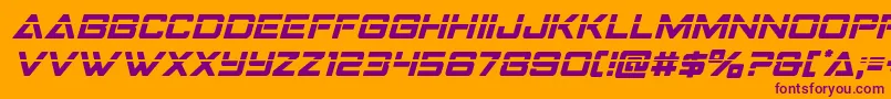 Strikefighterlaserital Font – Purple Fonts on Orange Background