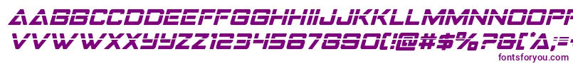 Strikefighterlaserital-Schriftart – Violette Schriften auf weißem Hintergrund