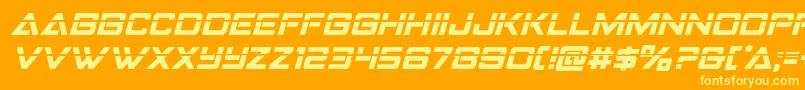 Strikefighterlaserital Font – Yellow Fonts on Orange Background