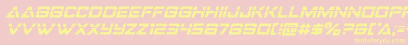 Strikefighterlaserital Font – Yellow Fonts on Pink Background