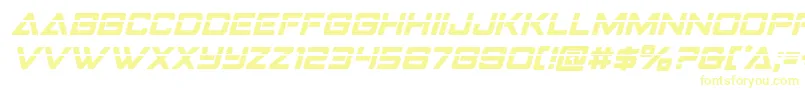 Strikefighterlaserital Font – Yellow Fonts on White Background