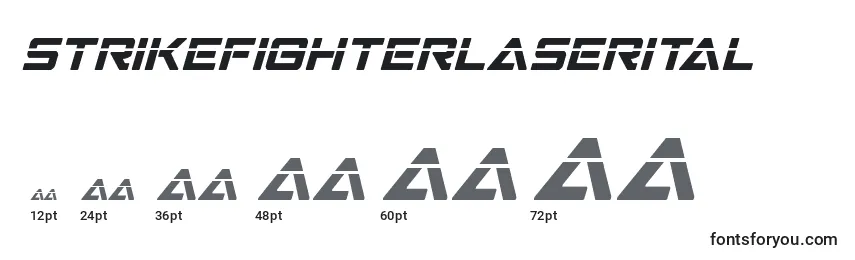 Размеры шрифта Strikefighterlaserital