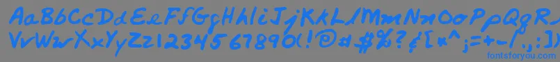 フォントSigmund – 灰色の背景に青い文字