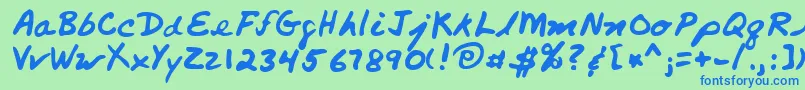 Czcionka Sigmund – niebieskie czcionki na zielonym tle