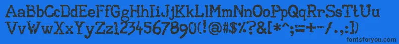 AaTypewriter Font – Black Fonts on Blue Background