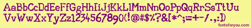 AaTypewriter Font – Purple Fonts on Yellow Background