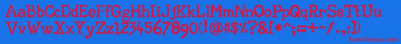 Police AaTypewriter – polices rouges sur fond bleu