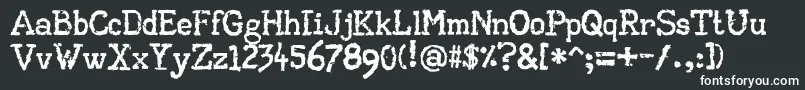 AaTypewriter-fontti – valkoiset fontit mustalla taustalla