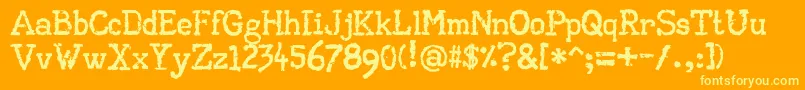 Fonte AaTypewriter – fontes amarelas em um fundo laranja