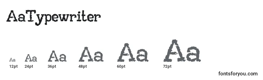 AaTypewriter Font Sizes