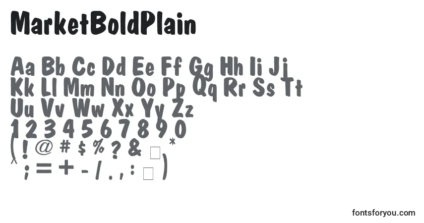 Czcionka MarketBoldPlain – alfabet, cyfry, specjalne znaki