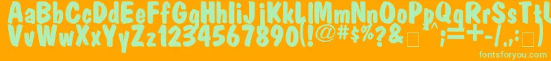 MarketBoldPlain Font – Green Fonts on Orange Background