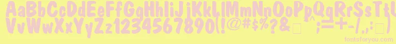 MarketBoldPlain Font – Pink Fonts on Yellow Background