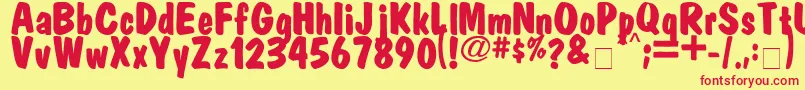 MarketBoldPlain Font – Red Fonts on Yellow Background