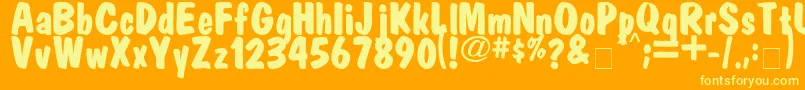 MarketBoldPlain Font – Yellow Fonts on Orange Background