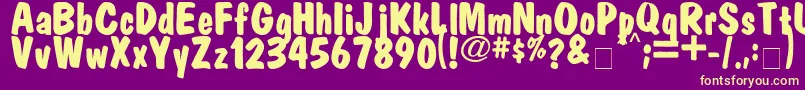 MarketBoldPlain Font – Yellow Fonts on Purple Background