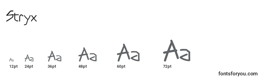 Stryx Font Sizes